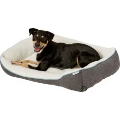 Frisco Sherpa Rectangular Bolster Dog Bed -Ultimate Pet Shop 129483 PT4. AC SS1800 V1578442390