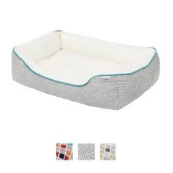 Frisco Sherpa Rectangular Bolster Cat & Dog Bed -Ultimate Pet Shop 144851 PT2. AC SS1800 V1566404560