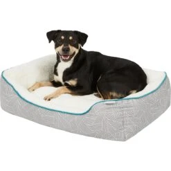 Frisco Sherpa Rectangular Bolster Cat & Dog Bed -Ultimate Pet Shop 144851 PT4. AC SS1800 V1578442937