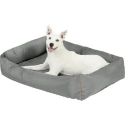 Frisco Rectangular Bolster Dog Bed W/Removable Cover, Dark Gray -Ultimate Pet Shop 144865 PT4. AC SS1800 V1578443251