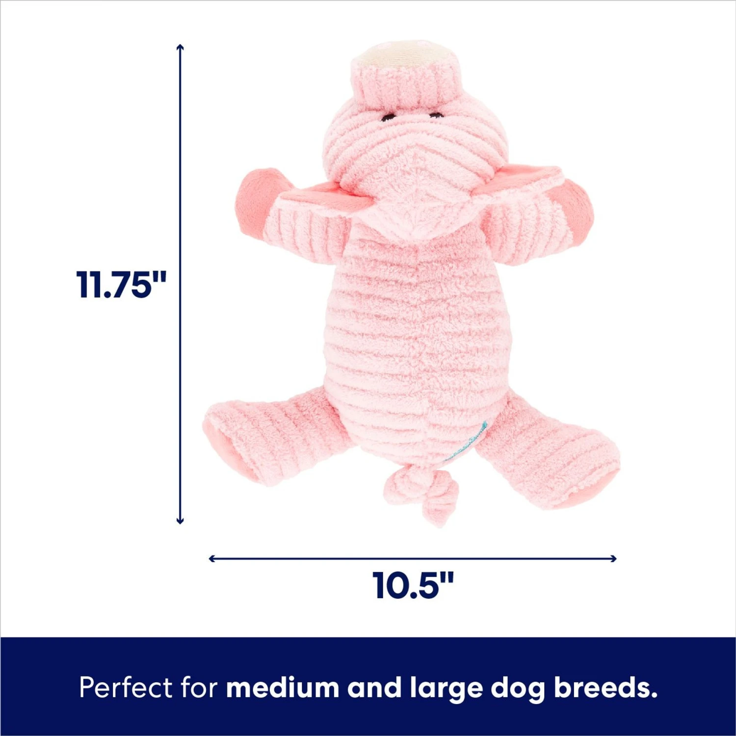 Frisco Corduroy Plush Squeaking Pig Dog Toy 2 Frisco Corduroy Plush Squeaking Pig Dog Toy - Image 2