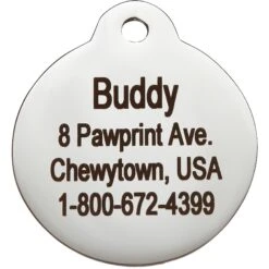 Frisco Stainless Steel Personalized Dog & Cat ID Tag, Paw Print -Ultimate Pet Shop 153057 PT3. AC SS1800 V1548964916