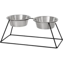 Frisco Pyramid Elevated Stainless Steel Double Diner Dog & Cat Bowl -Ultimate Pet Shop 159884 PT2. AC SS1800 V1583424781