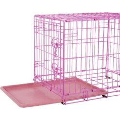 Frisco Fold & Carry Single Door Collapsible Wire Dog Crate, Pink -Ultimate Pet Shop 160806 PT3. AC SS1800 V1561066324