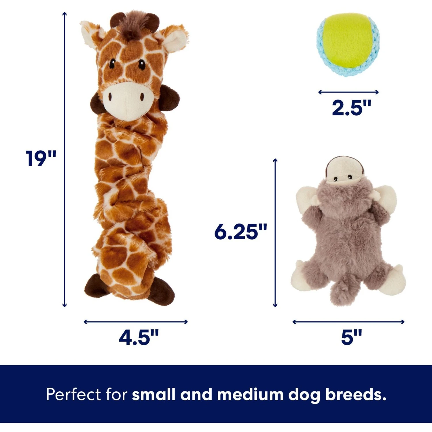 Frisco Jungle Pals Plush & Rope Variety Pack Dog Toy 2 Frisco Jungle Pals Plush & Rope Variety Pack Dog Toy - Image 2