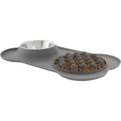 Frisco Silicone Slow Feeder Mat With Stainless Steel Bowl -Ultimate Pet Shop 215983 PT2. AC SS1800 V1591020078