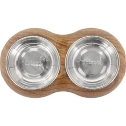 Frisco Double Stainless Steel Bowl, Wood Design -Ultimate Pet Shop 216068 PT3. AC SS1800 V1591021035