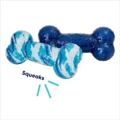 Frisco Retro Denim & Swirl TPR Bone Squeaky Dog Toy -Ultimate Pet Shop 230341 PT2. AC SS1800 V1695748841