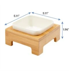 Frisco Square Melamine Dog & Cat Bowl With Bamboo Stand -Ultimate Pet Shop 232072 PT6. AC SS1800 V1605756717