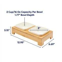 Frisco Square Melamine Dog & Cat Bowl Set With Bamboo Stand -Ultimate Pet Shop 232076 PT1. AC SS1800 V1685731991