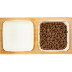 Frisco Square Melamine Dog & Cat Bowl Set With Bamboo Stand -Ultimate Pet Shop 232076 PT3. AC SS1800 V1605145031