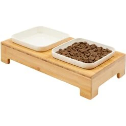 Frisco Square Melamine Dog & Cat Bowl Set With Bamboo Stand -Ultimate Pet Shop 232076 PT6. AC SS1800 V1684761684