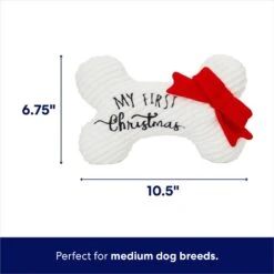 Frisco Holiday My First Christmas Bone Plush Squeaky Dog Toy -Ultimate Pet Shop 233166 PT1. AC SS1800 V1695046816