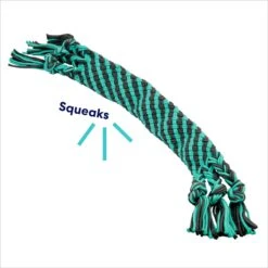 Frisco Flat Teal & Gray Braided Rope Squeaky Fetch Dog Toy -Ultimate Pet Shop 242127 PT2. AC SS1800 V1695748438