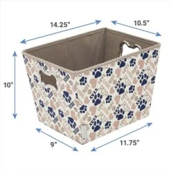 Frisco Rectangle Collapsible Pet Toy Storage Bin, Tan Novelty Paws -Ultimate Pet Shop 250581 PT2. AC SS1800 V1613773601