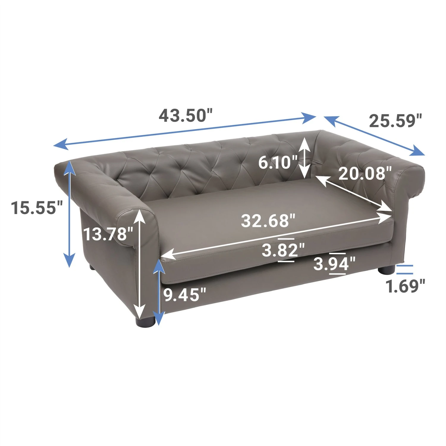 Frisco Leatherette Sofa Pet Bed 2 Frisco Leatherette Sofa Pet Bed - Image 2