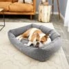 Frisco Rectangular Personalized Bolster Dog Bed W/Removable Cover, Dark Gray, X-Large