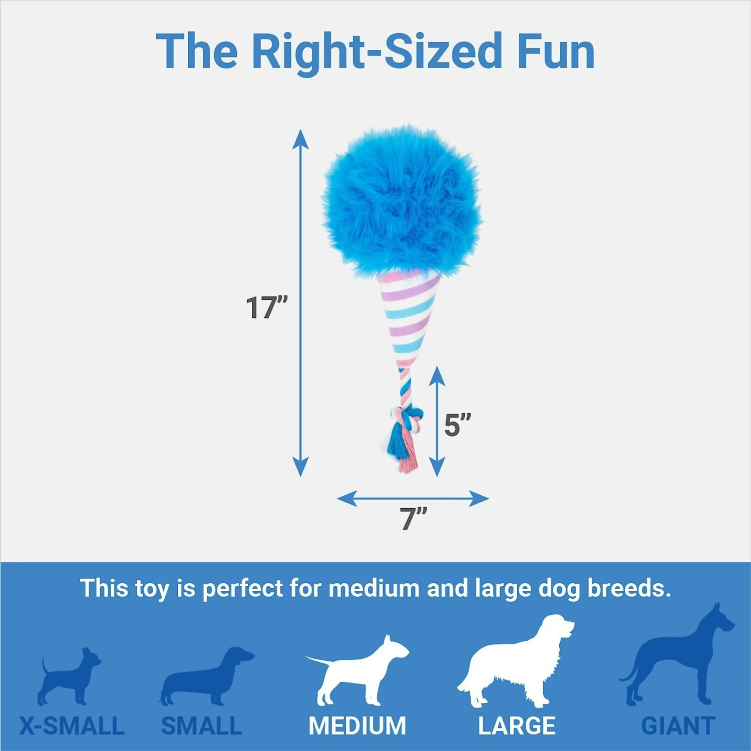 Frisco Baseball Cotton Candy Plush With Rope Squeaky Dog Toy 2 Frisco Baseball Cotton Candy Plush With Rope Squeaky Dog Toy - Image 2