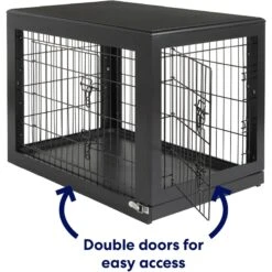 Frisco Double Door Furniture Style Dog Crate, Black -Ultimate Pet Shop 253026 PT3. AC SS1800 V1615840384
