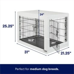Frisco Double Door Furniture Style Dog Crate, White -Ultimate Pet Shop 253029 PT1. AC SS1800 V1645799239