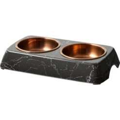 Frisco Copper Stainless Steel Double Dog & Cat Bowls With Black Marble Stand -Ultimate Pet Shop 253058 PT6. AC SS1800 V1616595467