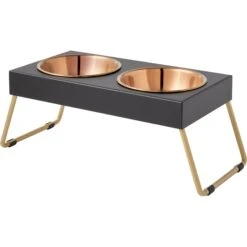 Frisco Copper Stainless Steel Elevated Foldable Double Dog & Cat Bowls -Ultimate Pet Shop 253060 PT6. AC SS1800 V1616595426