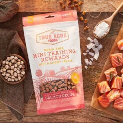 Frisco Fetch Squeaking Colorful Tennis Ball Dog Toy & True Acre Foods Salmon Recipe Mini-Training Rewards Grain-Free Soft & Chewy Dog Treats -Ultimate Pet Shop 255469 PT5. AC SS1800 V1603199477