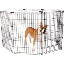 Frisco Heavy Duty Fold & Carry Double Door Collapsible Wire Dog Crate & Frisco Wire Dog & Small Pet Exercise Pen With Step-Through Door -Ultimate Pet Shop 255537 PT4. AC SS1800 V1603646503