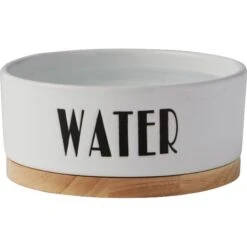Frisco Ceramic Water Dog & Cat Bowl With Wood Base -Ultimate Pet Shop 256047 PT4. AC SS1800 V1615310854