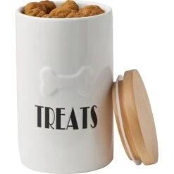 Frisco Ceramic Treat Jar With Wood Lid -Ultimate Pet Shop 256050 PT3. AC SS1800 V1616506605