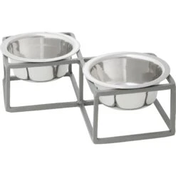 Frisco Elevated Diamond Stainless Steel Double Diner Dog & Cat Bowl -Ultimate Pet Shop 257147 PT2. AC SS1800 V1612365678