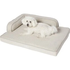 Frisco Faux Linen Corner Personalized Bolster Dog Bed W/Removable Cover -Ultimate Pet Shop 262158 PT2. AC SS1800 V1615568495
