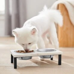Frisco Marble Elevated Stainless Steel Double Diner Dog & Cat Bowls -Ultimate Pet Shop 277559 PT2. AC SS1800 V1630346721
