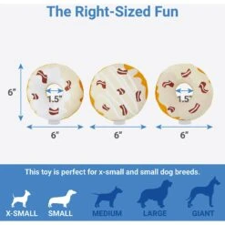 Frisco Fall Maple Bacon Donuts Plush Squeaky Dog Toy, 3 Count -Ultimate Pet Shop 285613 PT2. AC SS1800 V1633969278