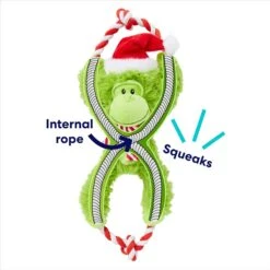 Frisco Holiday Monkey Plush With Rope Squeaky Dog Toy -Ultimate Pet Shop 287115 PT2. AC SS1800 V1695044339