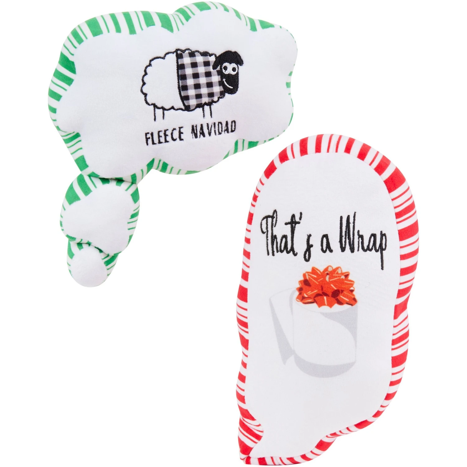 Frisco Holiday Thought Bubble Plush Squeaky Dog Toy, 2 Count 1 Frisco Holiday Thought Bubble Plush Squeaky Dog Toy, 2 Count