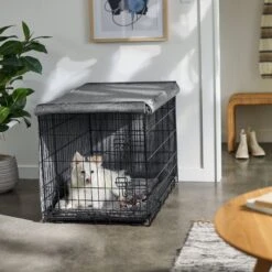 Frisco Faux Linen Dog Crate Cover -Ultimate Pet Shop 289630 PT5. AC SS1800 V1644249178