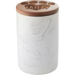 Frisco Ceramic Marble Print Personalized Treat Jar With Wood Lid, 3.75 Cups -Ultimate Pet Shop 301181 PT3. AC SS1800 V1630332827