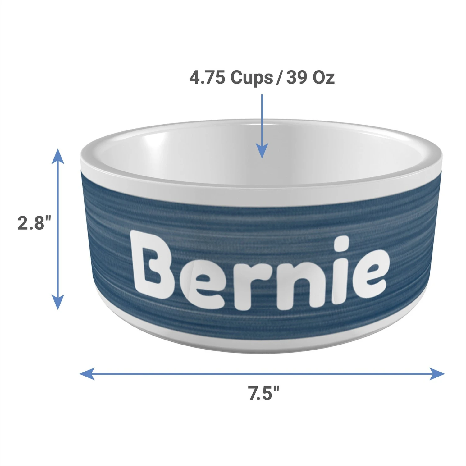 Frisco Personalized Heathered Ceramic Dog Bowl, 4.75-cup, 38oz 4 Frisco Personalized Heathered Ceramic Dog Bowl, 4.75-cup, 38oz - Image 4