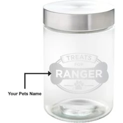 Frisco "Doggie Treats" Glass Personalized Treat Jar With Lid, 5 Cup, 40oz -Ultimate Pet Shop 309520 PT2. AC SS1800 V1645206103