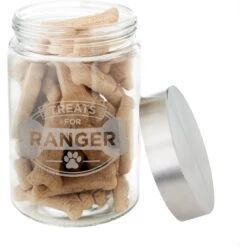 Frisco "Doggie Treats" Glass Personalized Treat Jar With Lid, 5 Cup, 40oz -Ultimate Pet Shop 309520 PT3. AC SS1800 V1645206087