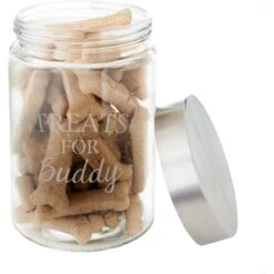 Frisco Paw Print Glass Personalized Treat Jar With Lid, 5 Cup, 40oz -Ultimate Pet Shop 309522 PT3. AC SS1800 V1645206096