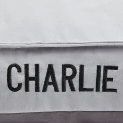 Frisco Personalized Silver Bolstered Bed With Silver Check Bolster -Ultimate Pet Shop 311770 PT4. AC SS1800 V1630594018