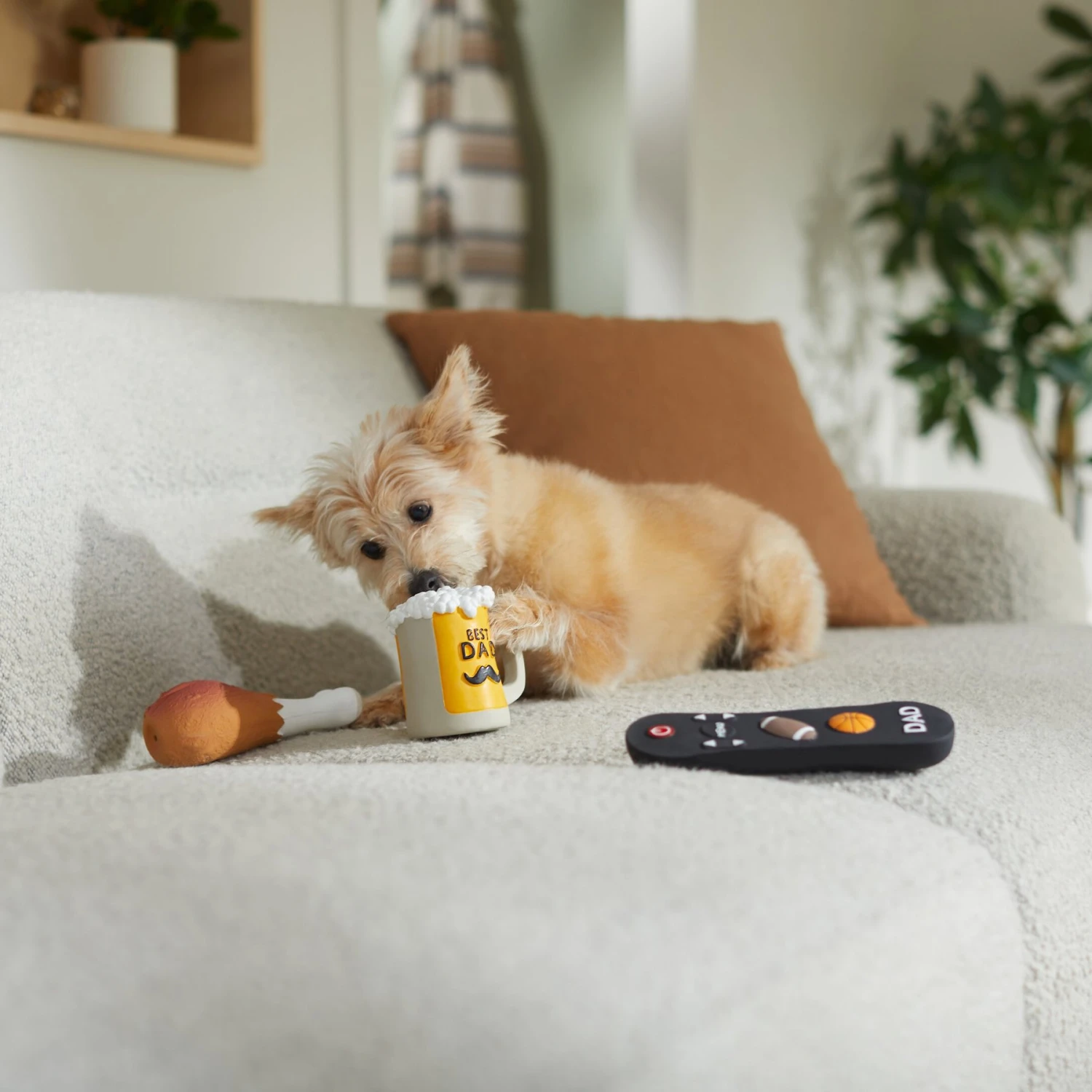 Frisco Father's Day Essential Latex Squeaky Dog Toy, 4 Count 3 Frisco Father's Day Essential Latex Squeaky Dog Toy, 4 Count - Image 3