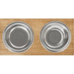 Frisco Premium Wood Elevated Stainless Steel Double Diner Dog & Cat Bowl -Ultimate Pet Shop 331490 PT4. AC SS1800 V1657656892