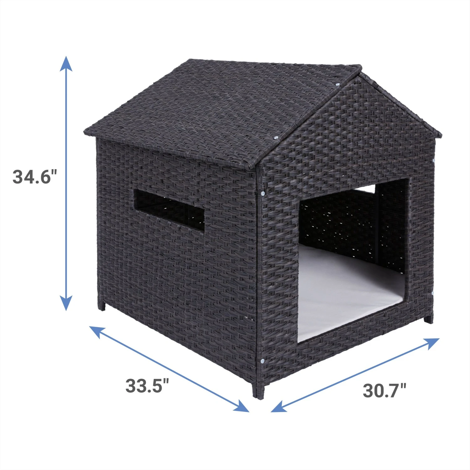 Frisco Outdoor Wicker Dog House & Bed 2 Frisco Outdoor Wicker Dog House & Bed - Image 2