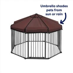 Frisco Outdoor Galvanized Steel 8-Panel Configurable Gate And Playpen With Oxford Roof -Ultimate Pet Shop 507086 PT2. AC SS1800 V1669212042