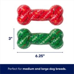 Frisco Holiday Naughty & Nice TPR Bone Squeaky Dog Toy -Ultimate Pet Shop 739702 PT1. AC SS1800 V1694809545