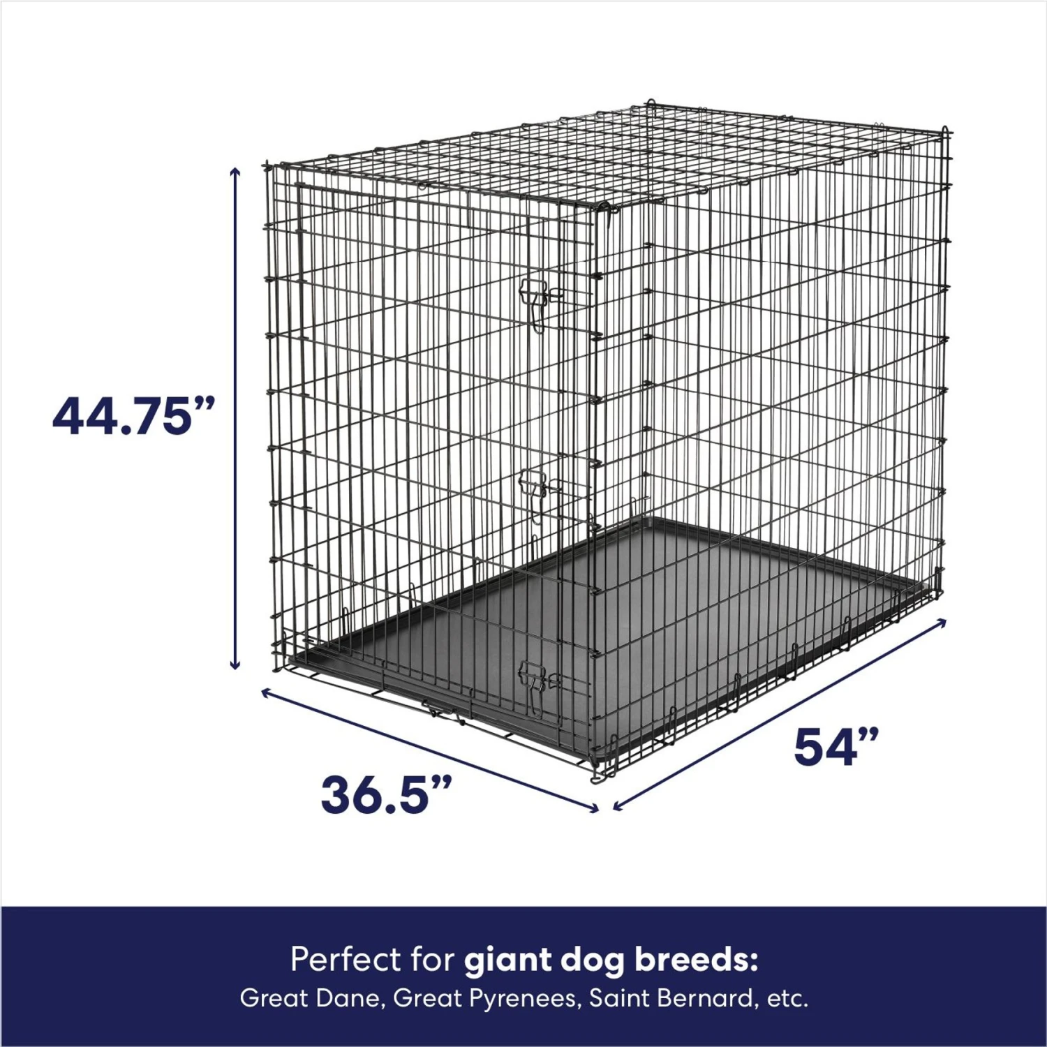 Frisco Heavy Duty Single Door Wire Dog Crate & MidWest Quiet Time Fleece Dog Crate Mat 3 Frisco Heavy Duty Single Door Wire Dog Crate & MidWest Quiet Time Fleece Dog Crate Mat - Image 3