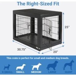 Frisco Double Door Furniture Style Dog Crate, Black & Frisco Swirl Dog Crate Mat -Ultimate Pet Shop 947710 PT2. AC SS1800 V1693920105